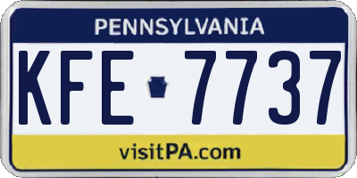 PA license plate KFE7737
