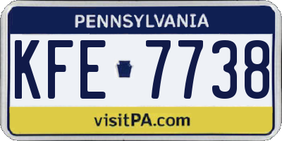 PA license plate KFE7738