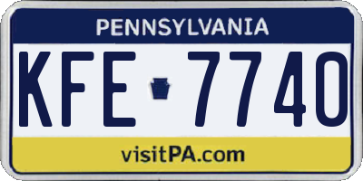 PA license plate KFE7740