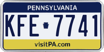 PA license plate KFE7741