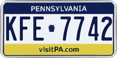 PA license plate KFE7742