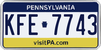 PA license plate KFE7743