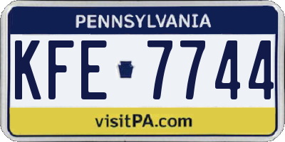 PA license plate KFE7744