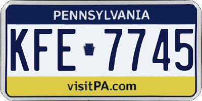PA license plate KFE7745