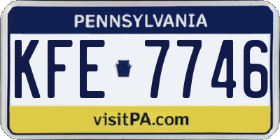 PA license plate KFE7746