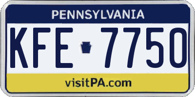 PA license plate KFE7750