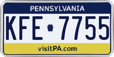 PA license plate KFE7755