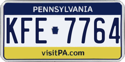 PA license plate KFE7764