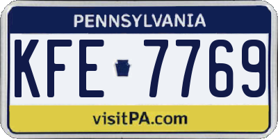 PA license plate KFE7769
