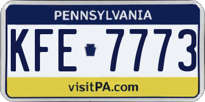PA license plate KFE7773