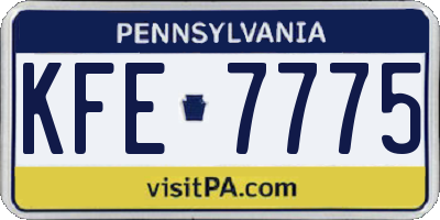 PA license plate KFE7775