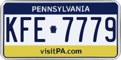 PA license plate KFE7779