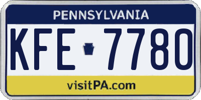PA license plate KFE7780