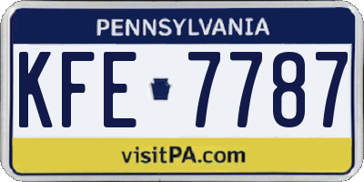 PA license plate KFE7787