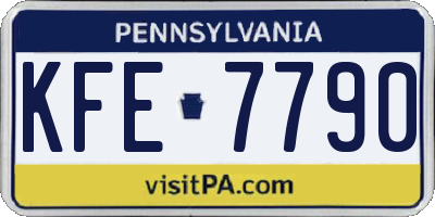 PA license plate KFE7790