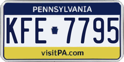 PA license plate KFE7795