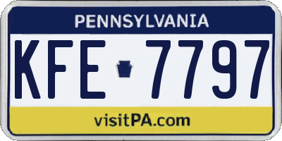 PA license plate KFE7797