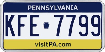 PA license plate KFE7799