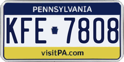 PA license plate KFE7808