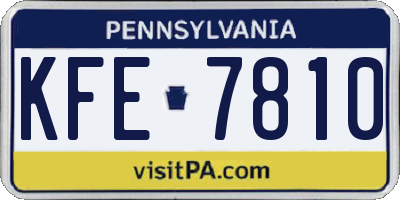 PA license plate KFE7810