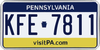 PA license plate KFE7811