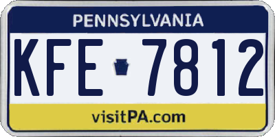 PA license plate KFE7812