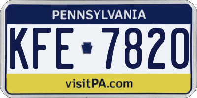PA license plate KFE7820