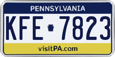 PA license plate KFE7823