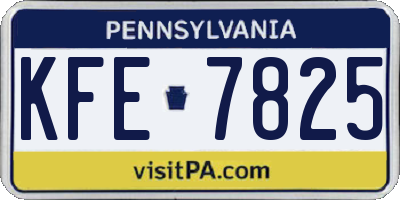 PA license plate KFE7825