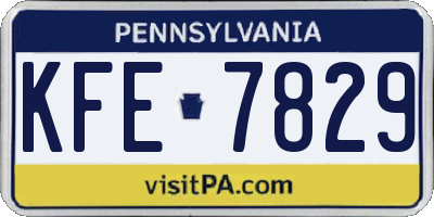 PA license plate KFE7829