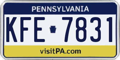 PA license plate KFE7831