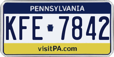 PA license plate KFE7842