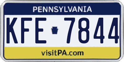 PA license plate KFE7844