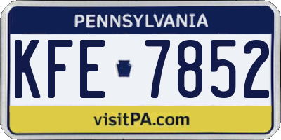 PA license plate KFE7852