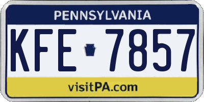 PA license plate KFE7857