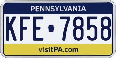 PA license plate KFE7858