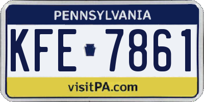 PA license plate KFE7861
