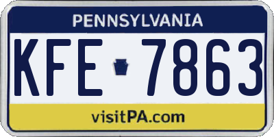 PA license plate KFE7863