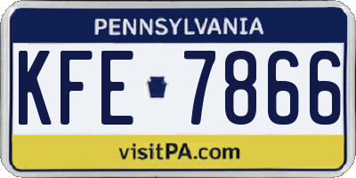 PA license plate KFE7866