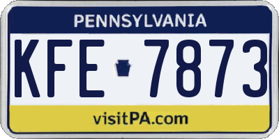 PA license plate KFE7873