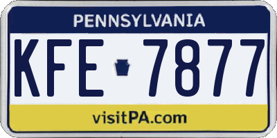 PA license plate KFE7877
