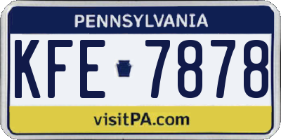 PA license plate KFE7878