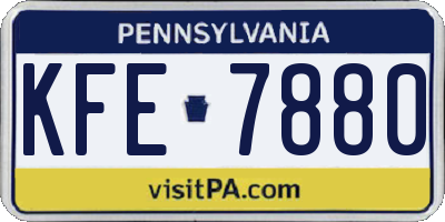 PA license plate KFE7880