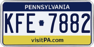 PA license plate KFE7882