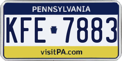 PA license plate KFE7883