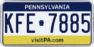 PA license plate KFE7885