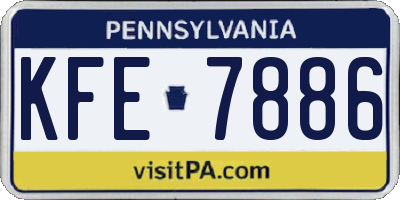 PA license plate KFE7886