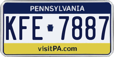 PA license plate KFE7887