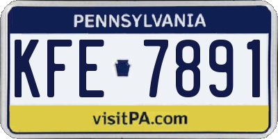 PA license plate KFE7891