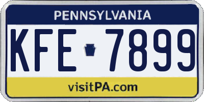 PA license plate KFE7899